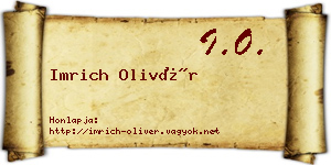 Imrich Olivér névjegykártya